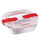 Bote rectangulaire avec couvercle - pyrex - 1451022 - 25 x 22 cm - 22 l - cook & heat - base en verre ...