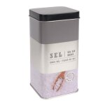 Bote  sel en mtal relief vintage 17cm gris