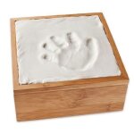 Bo�te � souvenirs b�b� - p�b�o - bambou - empreintes main pied - p�te sp�ciale incluse