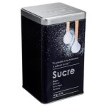 Bote  sucre - paris prix - relief ii - mtal - 18 cm - contenance 15 kg - couleur noir