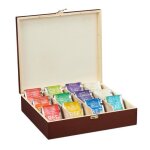 Relaxdays bote  th 12 compartiments bois organiseur grand rangement prsentoir hlp 75 x 29 x 26 cm ...