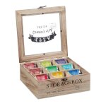 Relaxdays bote  th 9 compartiments bois organiseur avec fentre de visualisation prsentoir 9x24x25 ...