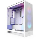Boitier moyen - tour - nzxt - cm - h72fw - r1 - h7 flow rgb avec ventilateurs rgb inclus - blanc