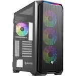 Nfortec - krater x botier pc gaming mid tower atx4x 120mm ventilateurs argb inclusmesh frontalverre ...