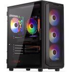 Botier pc krux orona avec vitre latrale en verre et ventilateurs argb