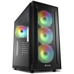 Botier pc - sharkoon - tg6m rgb - noir - ventilateurs rgb - panneau en verre tremp