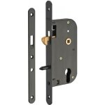 Thirard - boitier de serrure encastrable  crochet  cylindre pour porte coulissante axe 50mm bouts ronds ...