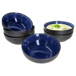 Bol - mambocat - reactive glaze navy blue - set de 6 - 500 ml - fait main
