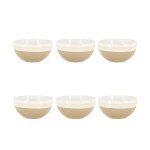 Lot 6 bols riga beige 57cl en gres