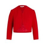 Bolro court rouge uni  coupe ajuste et  manches longues boutonnes