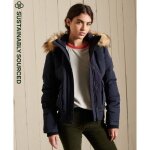 Bomber femme superdry everest - bleu marine chrome nordique
