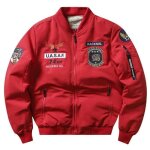 Bomber homme blouson aviateur militaire epais automne hiver veste baseball chaude broderie col montant ...