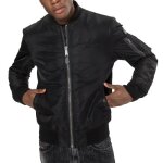Bomber homme schott jet17 - noir - coupe classique - fermeture zippe