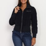 Bomber en su�dine � col montant avec surpiq�res apparentes. dot� de 2 poches sur les c�t�s ainsi que ...