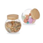 Relaxdays bonbonnire avec couvercle en bambou lot de 2 bocaux conservation bote bonbons 15 l transparent ...