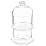 Bonbonni�re en verre 2 �tages empilables - 9x9x16. 5cm