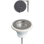 Bonde � bouchon pour �vier en gr�s wirquin 60mm - sans trop plein - wirquin - noir - dimensions: 60 mm ...