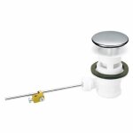 Bonde de lavabo automatique - nicoll - clapet inox - corps plastique - mle 33 / 42 - 200mm