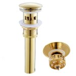 Bonde de lavabo pop up avec trop plein - jormftte - 21 cm - laiton - clic - clac