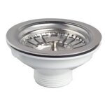 Bonde  panier pour vier 1 bac 90 mm sans trop - plein wirquin sp2480050 blanc