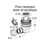 Bonde siphoïde - receveur acier / acryliquye diamètre 60 mm - nicoll Bonde siphoïde - receveur acier / acryliquye diamètre 60 mm - nicoll