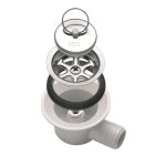 Bonde  siphon smev - sortie coude - tuyau 20 mm - grille chrome et bouchon
