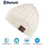 Puersit bonnet dhiver bluetooth bonnet casque sans fil bonnet en tricot homme femme cachemire cadeau ...