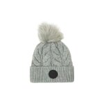 Bonnet guess femme pompon gris laine