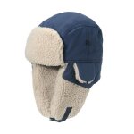 Bonnet hiver homme - doubl� polaire - chaud - bleu
