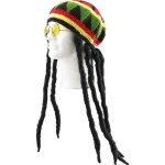 Bonnet jama�cain avec dreadlocks & lunettes