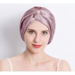 Bonnet de nuit - inf - double couche - 100 % soie de m�rier - couleur rose - femme