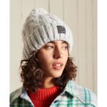Bonnet torsad en tweed femme superdry - gris clair chin