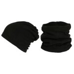 Bonnet tube snood noir cache cou polaire kosd - taille unique - noir