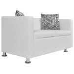 Bonnevie * sofa - divan - canap  2 places similicuir blanc luxe et glamour - 5979