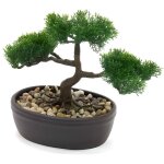 Bonsa artificiel pot cramique h23cm - atmosphera createur dinterieur - noir