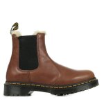 Boots chelsea dr martens 2976 leonore - cuir marron - doublure warmwair - femme
