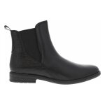 Boots cuir femme - marco tozzi noir - talon plat - tige 12 cm