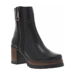 Boots dorking - noir - cuir - talon dcroch haut - 15 cm - talon 8 cm - fermeture noire - effet bois ...