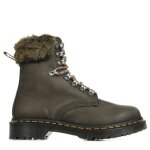 Boots dr martens 1460 serena collar - femme - cuir - lacets - marron - talon large