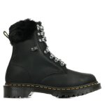 Boots dr martens 1460 serena collar - femme - noir - cuir - lacets - automne hiver