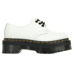 Boots dr martens 1461 quad - blanc - cuir - lacets - femme - compens