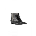 Boots femme - intropia - cuir métallisé - noir - fermeture élastique Boots femme - intropia - cuir métallisé - noir - fermeture élastique