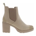 Boots femme - marco tozzi - talon dcroch moyen - couleur taupe et beige - hauteur du talon 8 cm