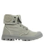 Boots femme - palladium baggy - lacets - titanium / high rise - tige en textile - gris