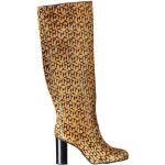 Boots femme - tommy hilfiger - cuir - talon carr 4cm - fermeture clair latrale