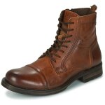 Boots homme - jack & jones - jfw russel leather - cuir - lacets - coloris cognac