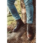 Boots homme a lacets de ville en cuir marron