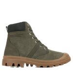 Boots homme palladium pallabrousse cuff wp + - marron - large talon - cuir nubuck - lacets - waterproof ...