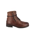 Boots homme - pepe jeans - melting high cognac - lacets et zip - marron - cuir - chaussures
