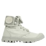 Boots palladium baggy - femme - gris - vapor / metal - textile - lacets